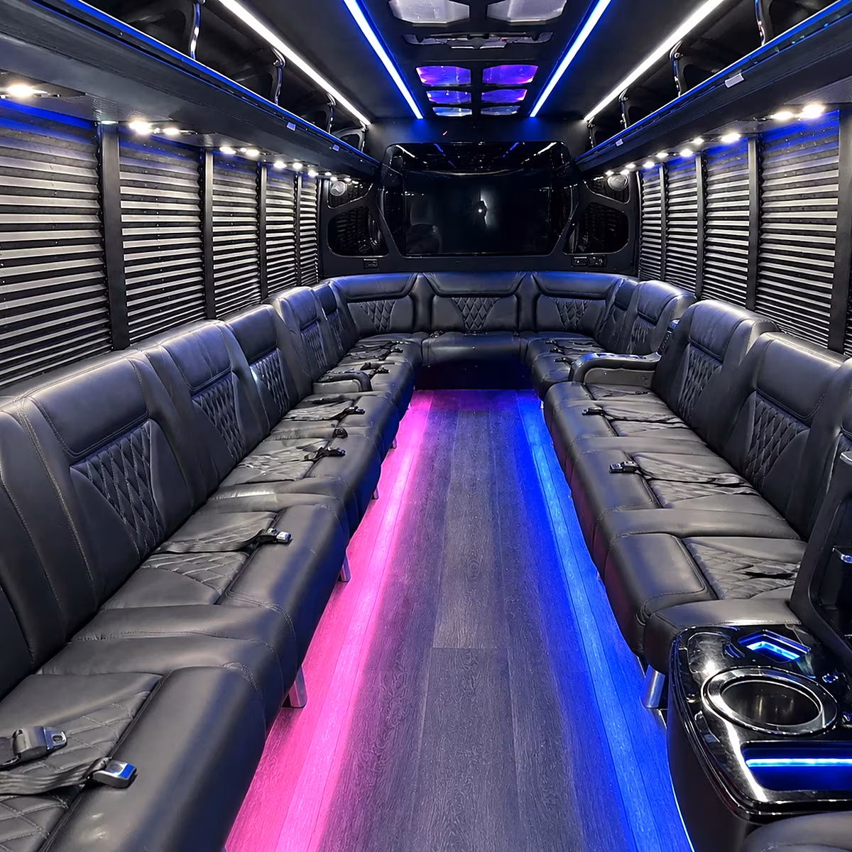 Carrollton Bachelor & Bachelorette Transportation party bus interior