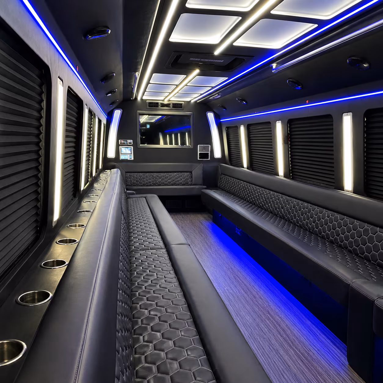 Carrollton Birthday, Sweet 16, & Quinceañera Transportation party bus exterior