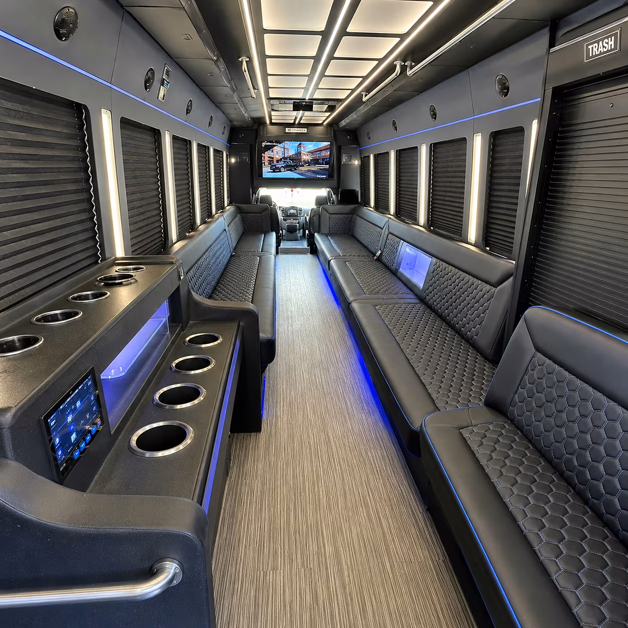 Carrollton Wedding Transportation party bus interior