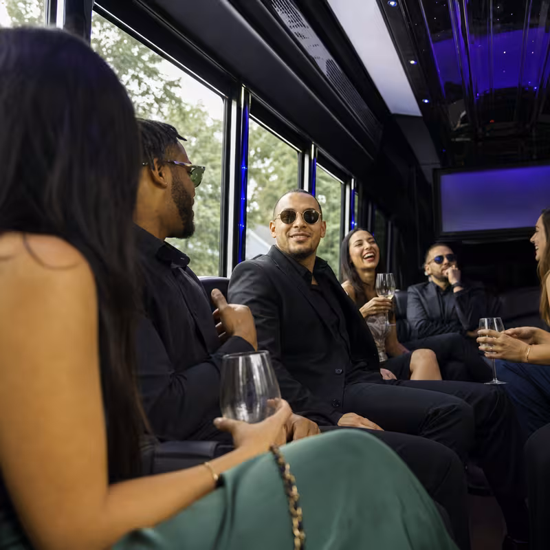 Black Mercedes Sprinter van staged for an Carrollton Private Event Transportation group