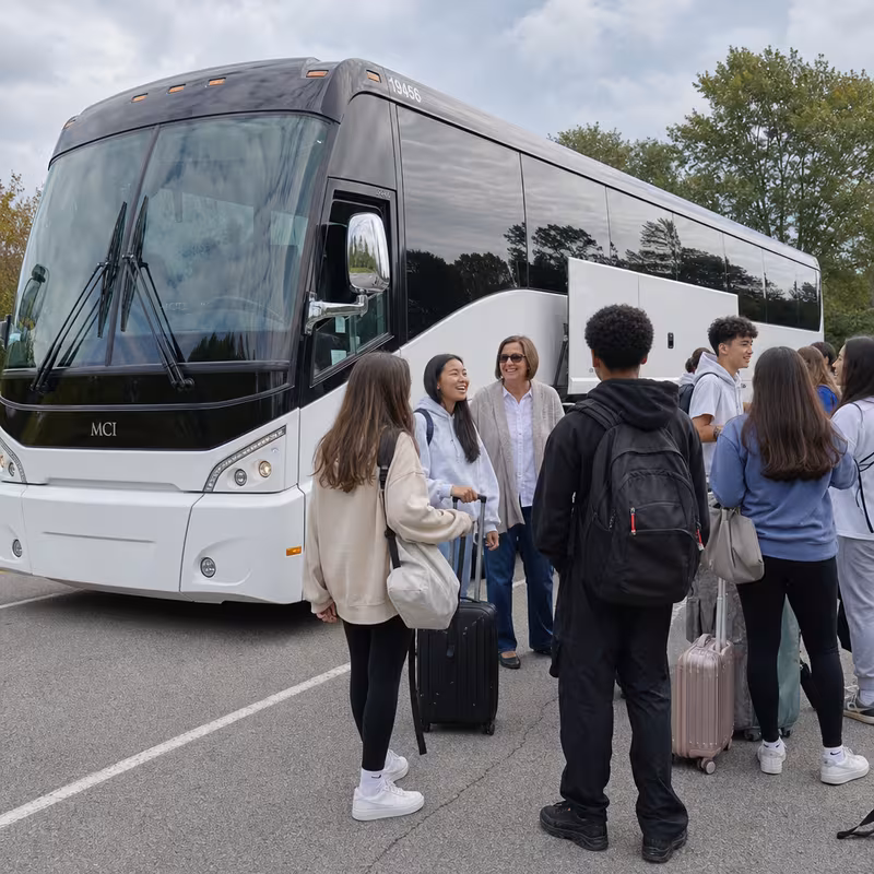 Black Mercedes Sprinter van staged for an Carrollton School Transportation group