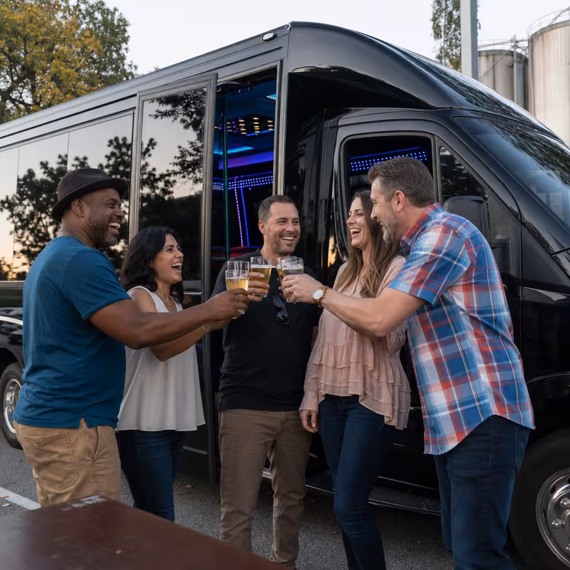 Passengers loading luggage while boarding an Carrollton group shuttle