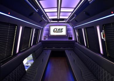 Grand Prairie 18 Passenger Limo Bus Interior