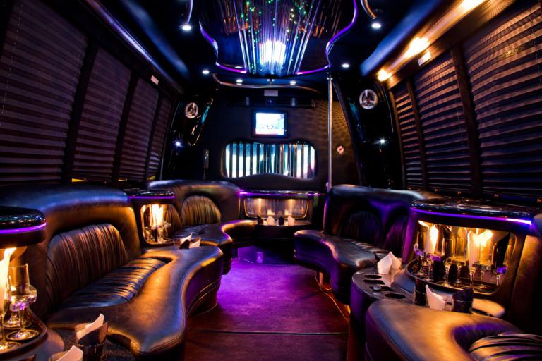 Lewisville 22 Passenger Party Bus Interior