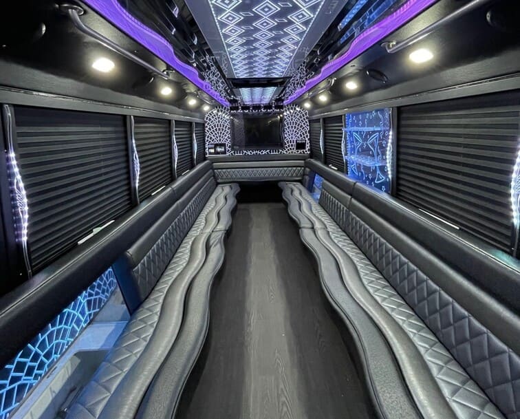 Allen 30 Passenger Party Bus White Interior