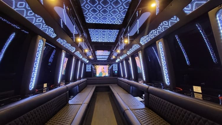 Allen 40 Passenger Limo Bus Interior